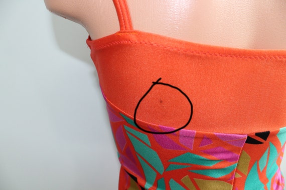 1980s Gideon Oberson Orange Swimsuit // Small - image 6