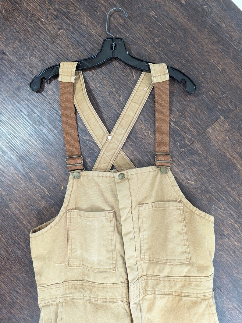 1970s Walls Tan Blizzard-Pruf Insulated Workwear Overalls // Men's 34-36 Reg image 4
