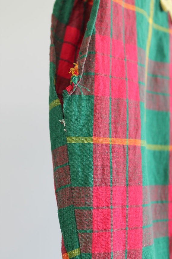 1930s Plaid Day Dress // Extra Small or Small - image 6