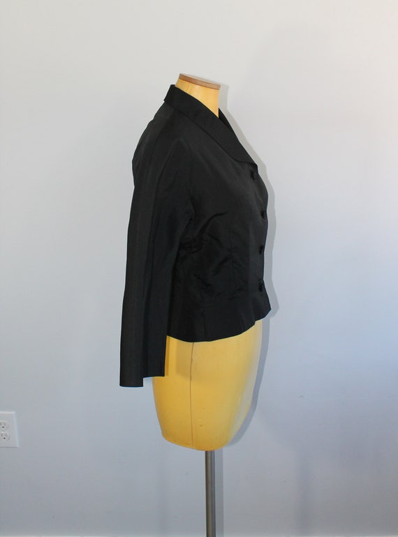 1950s Traina Norell Black Suit Jacket // Small - image 6