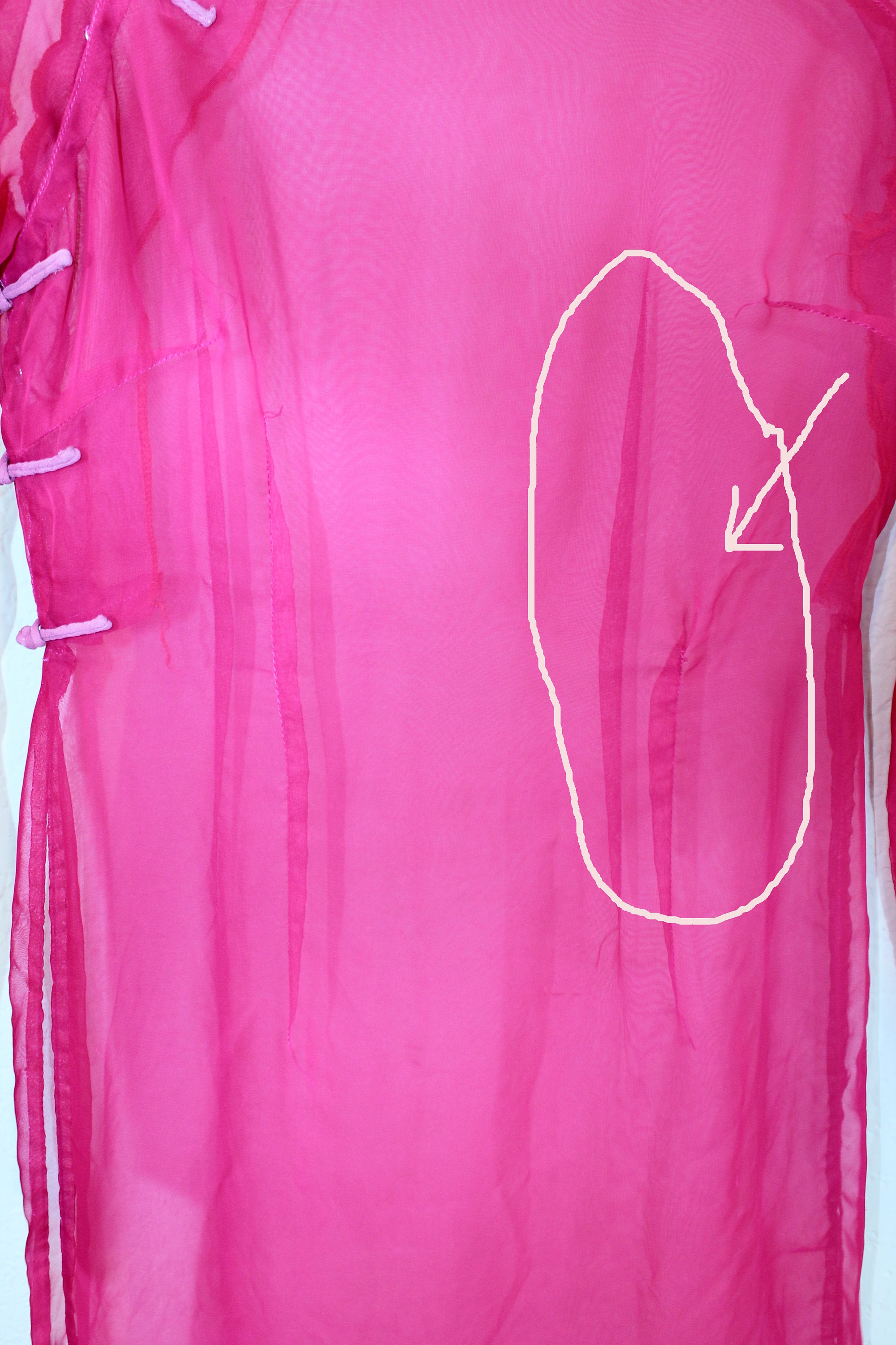1970s Linh Sheer Hot Pink Cheongsam Dress // Extra Small - Etsy