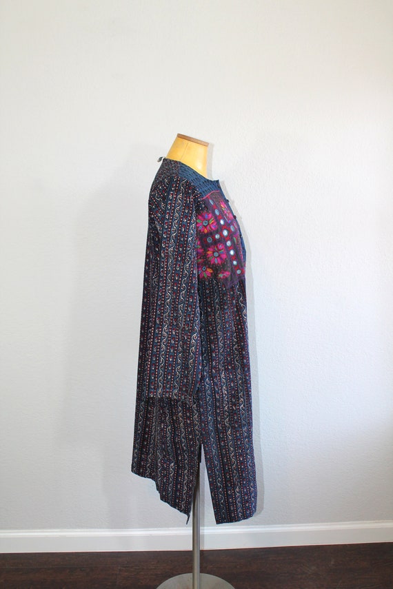 1970s Anokhi indian Cotton Block Print Tunic Dres… - image 4