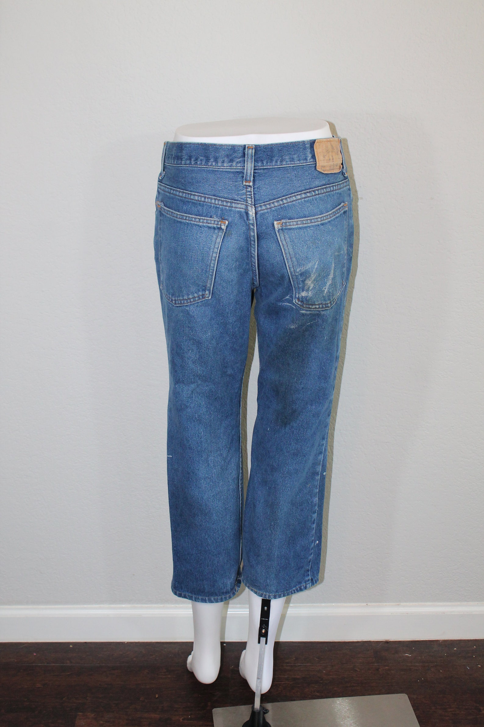 Distressed Straight Leg Jeans with Pockets main image 1