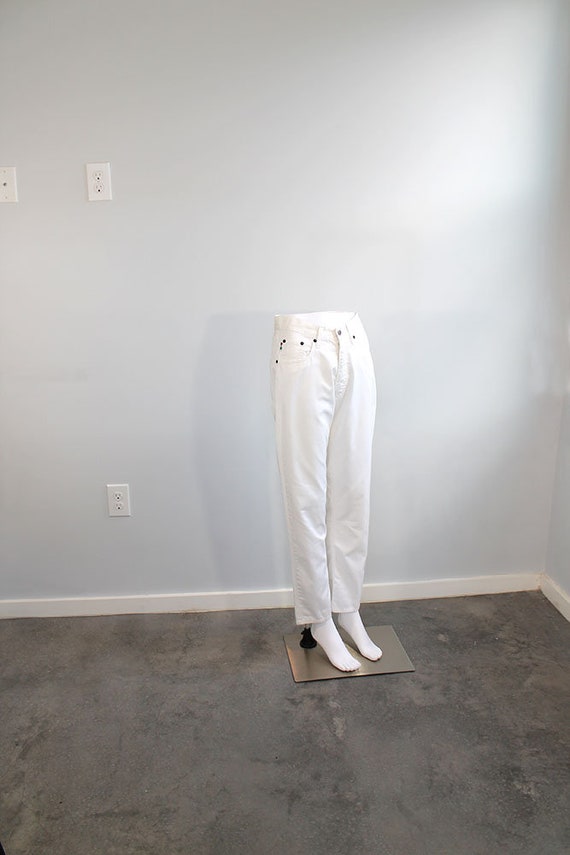 1980s Moschino White Straight Pants // High Waiste