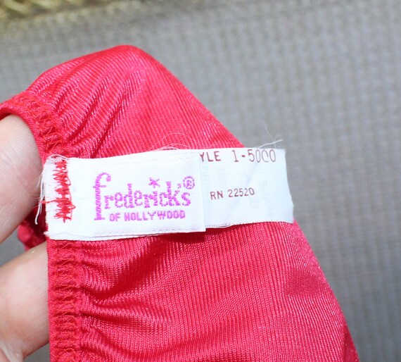 1970s Frederick's of Hollywood Red Sheer Lace String … - Gem