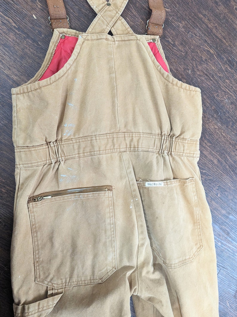 1970s Walls Tan Blizzard-Pruf Insulated Workwear Overalls // Men's 34-36 Reg image 6