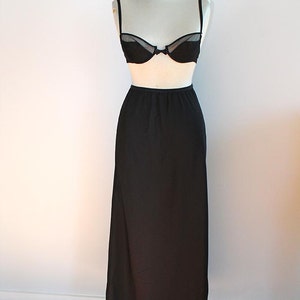 1960s Long Black Slip // Lady Lynne // Small or Medium image 7