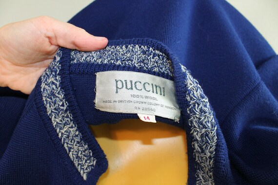 1960s Puccini Navy Wool Sweater // Medium - image 8