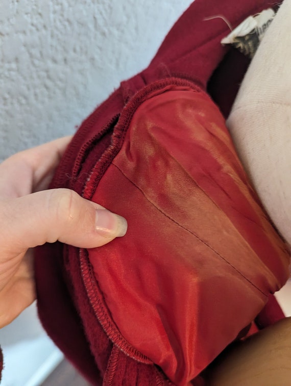 1980s Albert Nipon Red Wool Blazer Jacket // Extr… - image 10