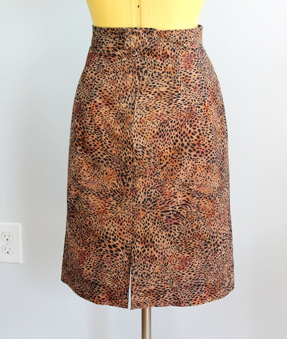 1960s Cheetah Print Pencil Skirt // Medium - image 5