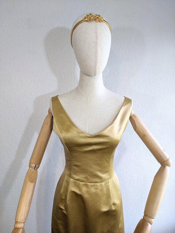 Y2K Nicolas Villalba Couture Custom Gold Silk Sat… - image 3