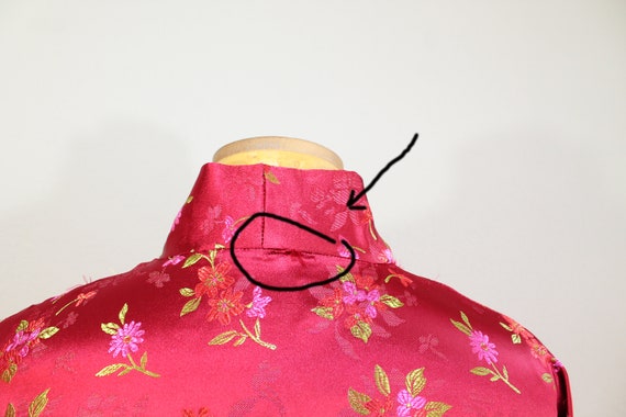 1990s Red Satin Floral Kimono Robe/Jacket/Dress /… - image 7