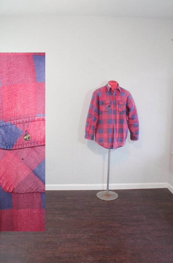 1990s Distressed Plaid Shacket // Shirt - Jacket /