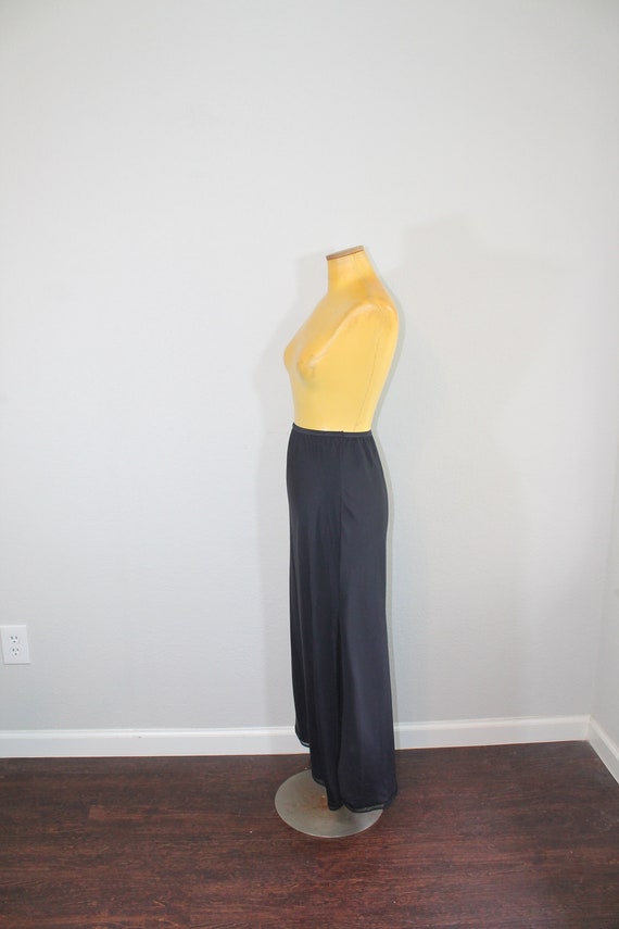 1960s Long Black Slip // Lady Lynne // Small or M… - image 3