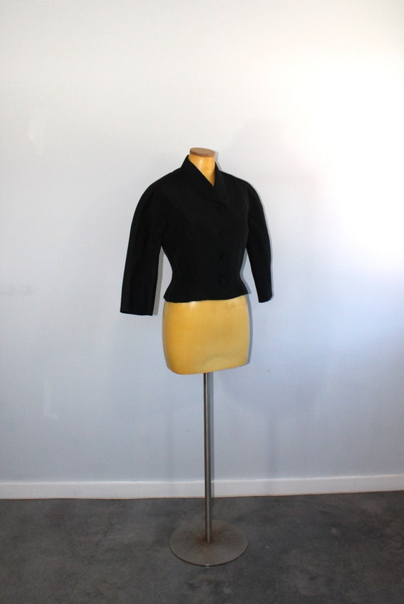 1950s Traina Norell Black Suit Jacket // Small - image 2