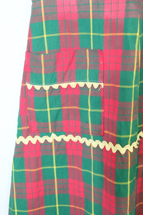 1930s Plaid Day Dress // Extra Small or Small - image 4