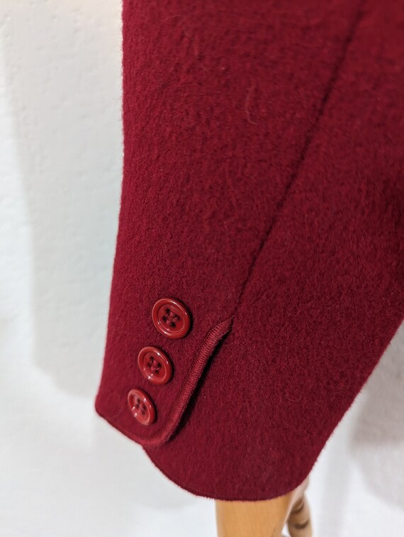 1980s Albert Nipon Red Wool Blazer Jacket // Extr… - image 6