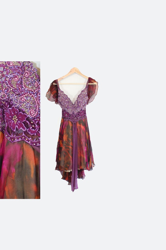 1990s Silk Chiffon + Rhinestone Fairy Costume // E