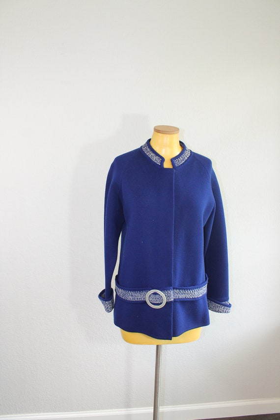 1960s Puccini Navy Wool Sweater // Medium - image 2