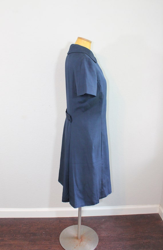 1960s Charles Cooper Navy Blue Mod Day Dress // M… - image 2