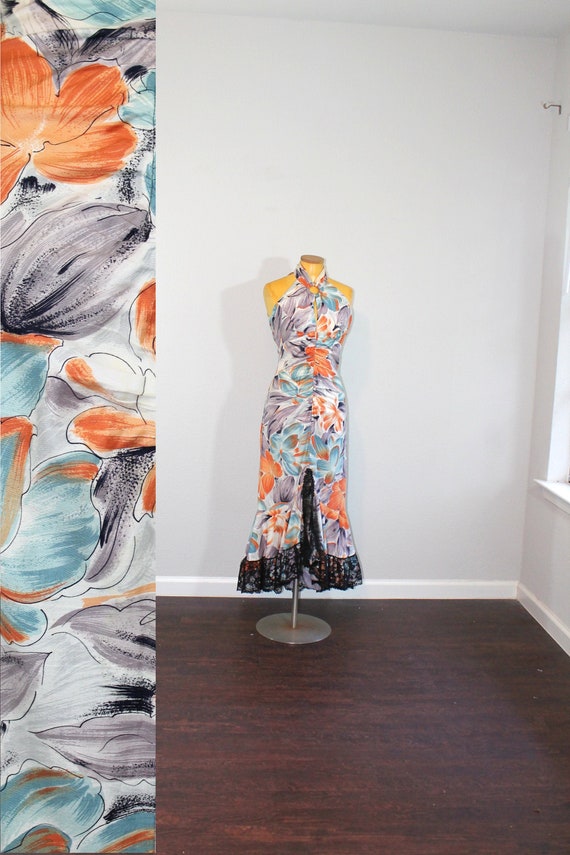 1970s Spanish Disco Cha Cha Wiggle Dress // Medium