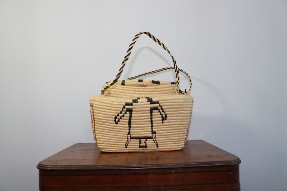 1950s Hopi Turtle Basket Purse // Native American