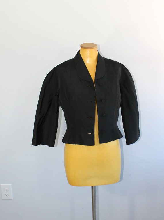 1950s Traina Norell Black Suit Jacket // Small - image 3