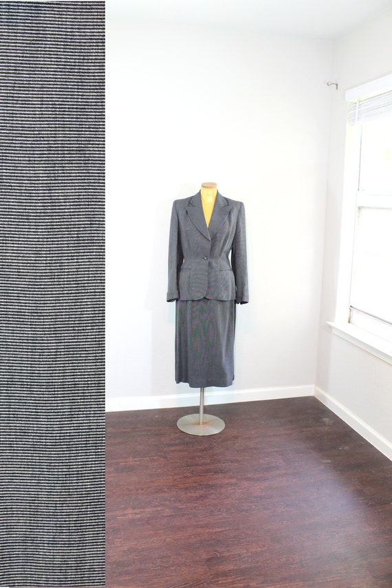 1940s Gray Striped Skirt Suit // Maurice Originals