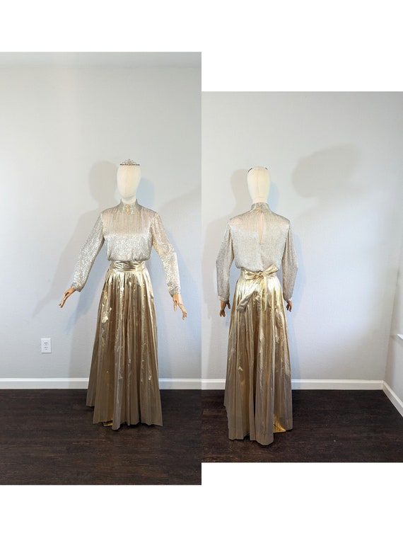 Costume Tailleur Vintage Michael Novarese Années 80 - Crème, Rouge, Noir, Taille S