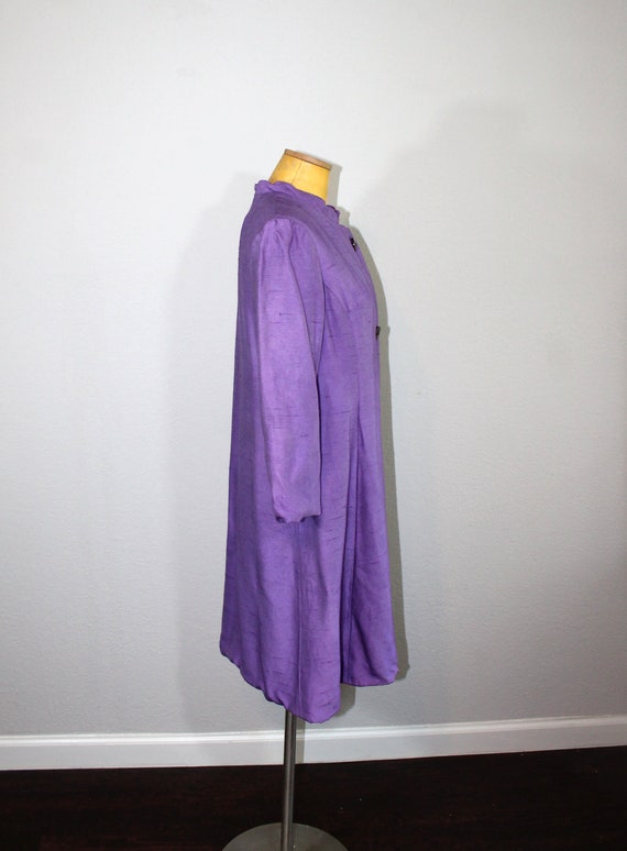 1960s Purple Raw Silk Coat // Small - image 2