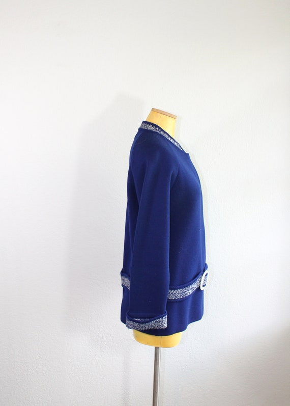 1960s Puccini Navy Wool Sweater // Medium - image 3