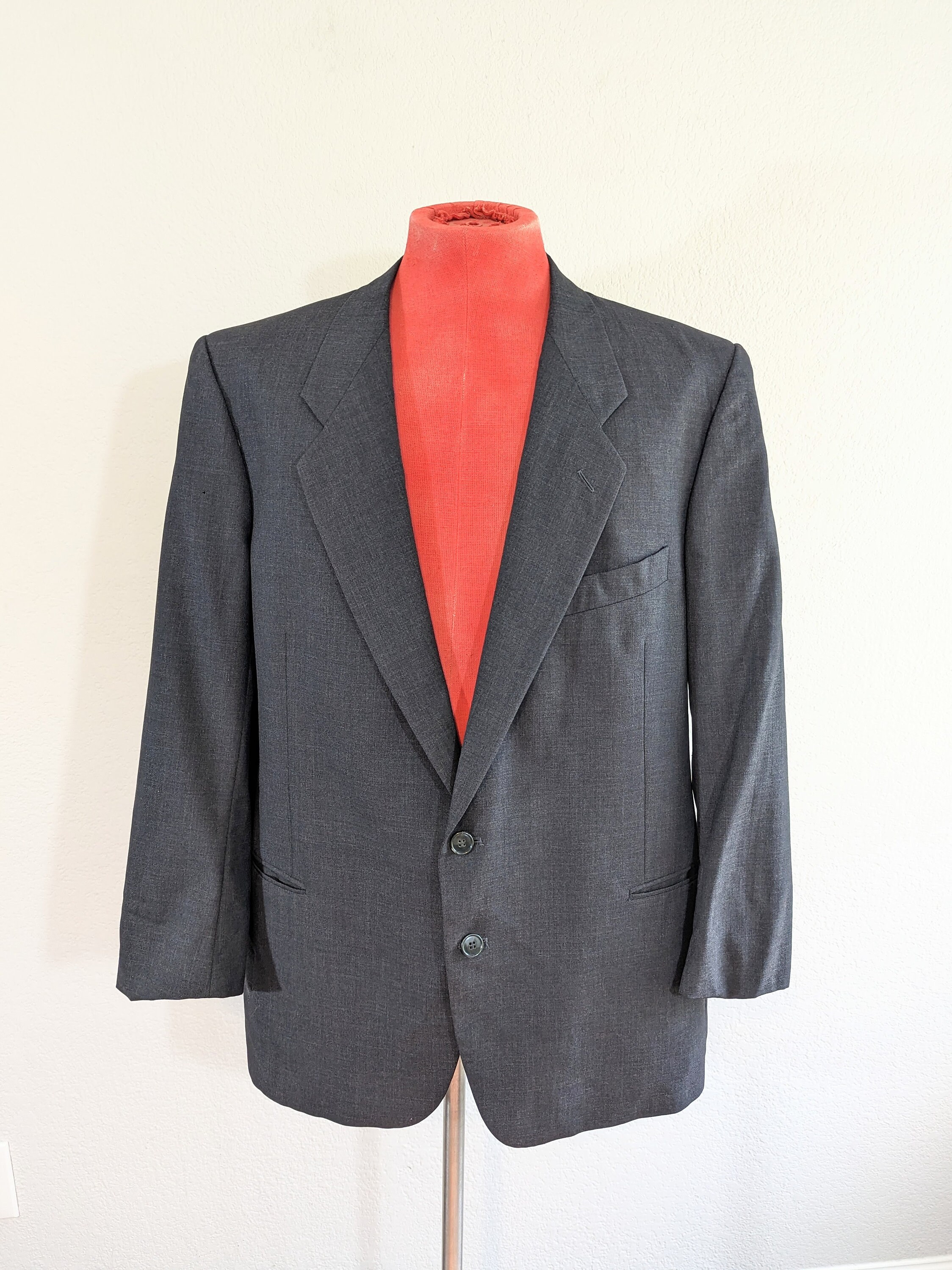 ジャケット・アウター GIORGIO ARMANI 80's SILK TAILORED JACKET Vintage 80s - 90s Giorgio Armani Navy Blue Silk Blazer