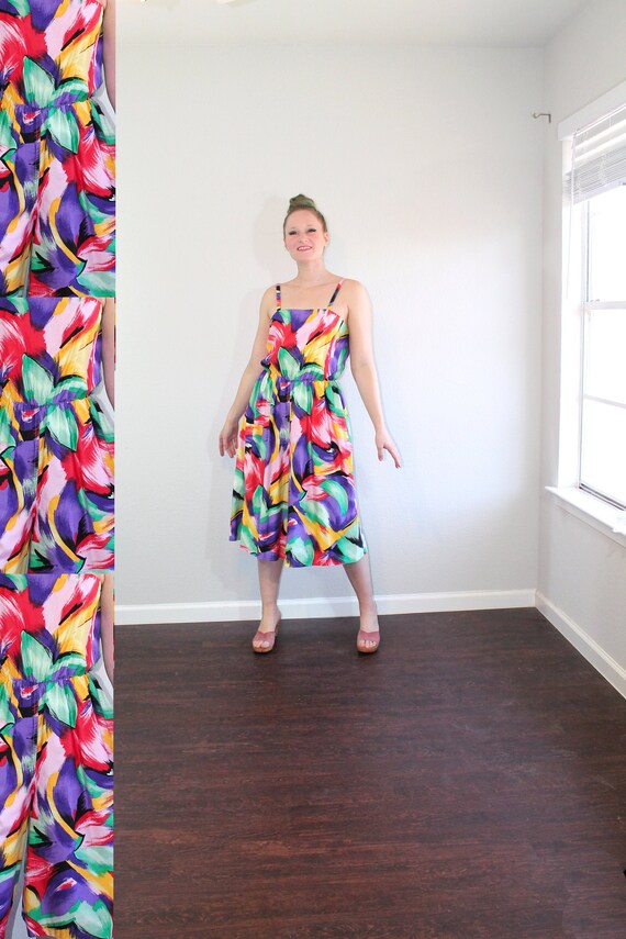 1980s Vibrant Culotte Jumpsuit // Large