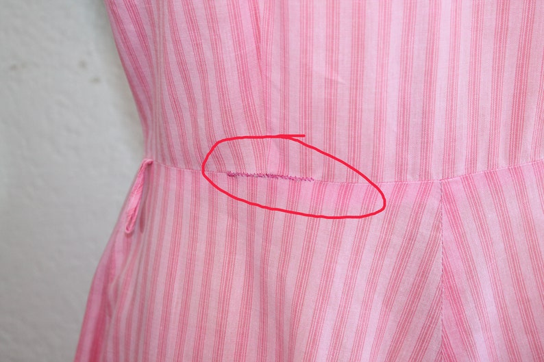 1960s Cotton Candy Pink Striped Shirtdress // Medium image 5