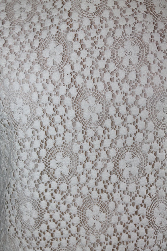1960s Adelaar Lace Cap Sleeve White Blouse // Ext… - image 5