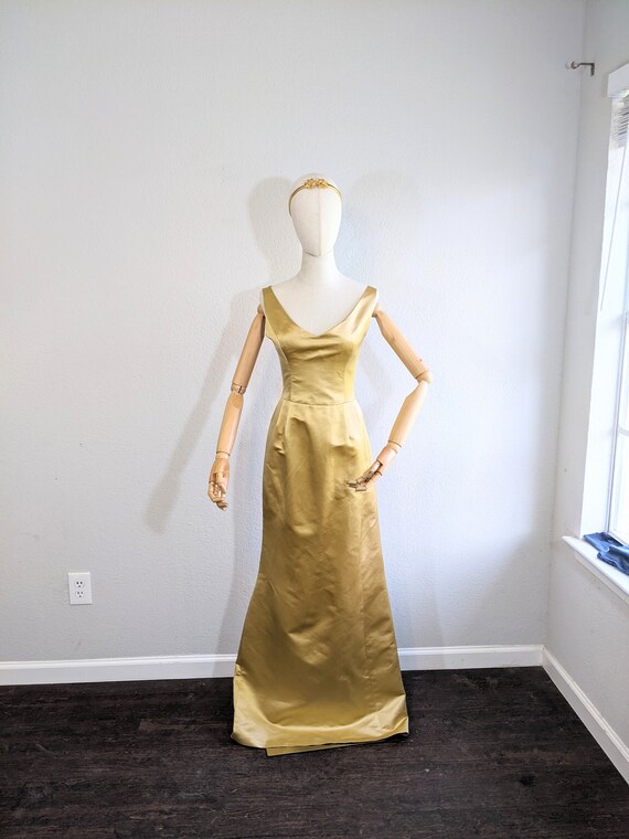 Y2K Nicolas Villalba Couture Custom Gold Silk Sat… - image 2