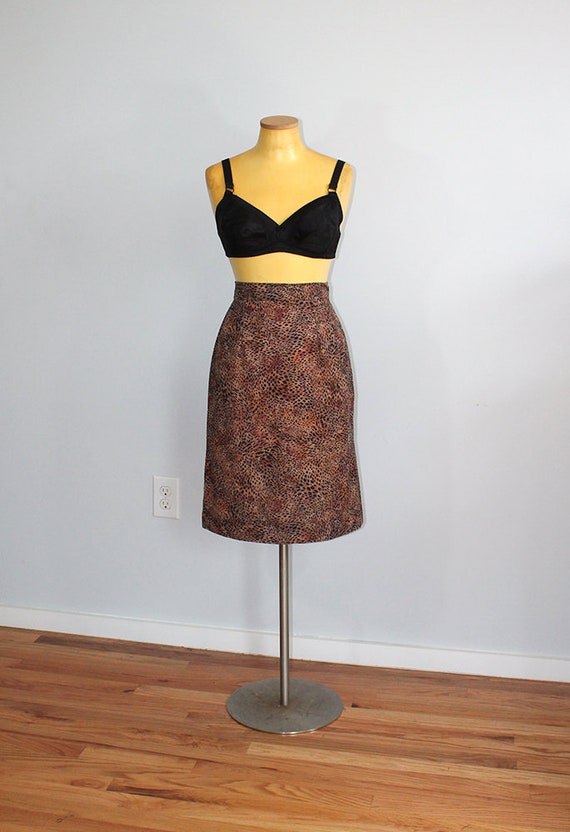 1960s Cheetah Print Pencil Skirt // Medium - image 1