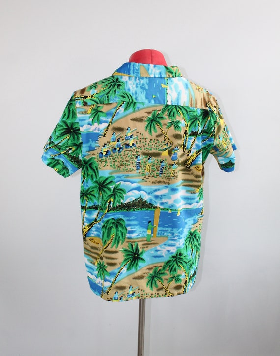 1980s Men's Romani Hawaiian Shirt // Size Large - image 2