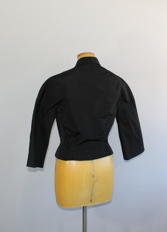 1950s Traina Norell Black Suit Jacket // Small - image 8