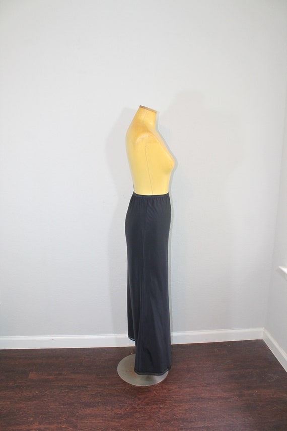 1960s Long Black Slip // Lady Lynne // Small or M… - image 4