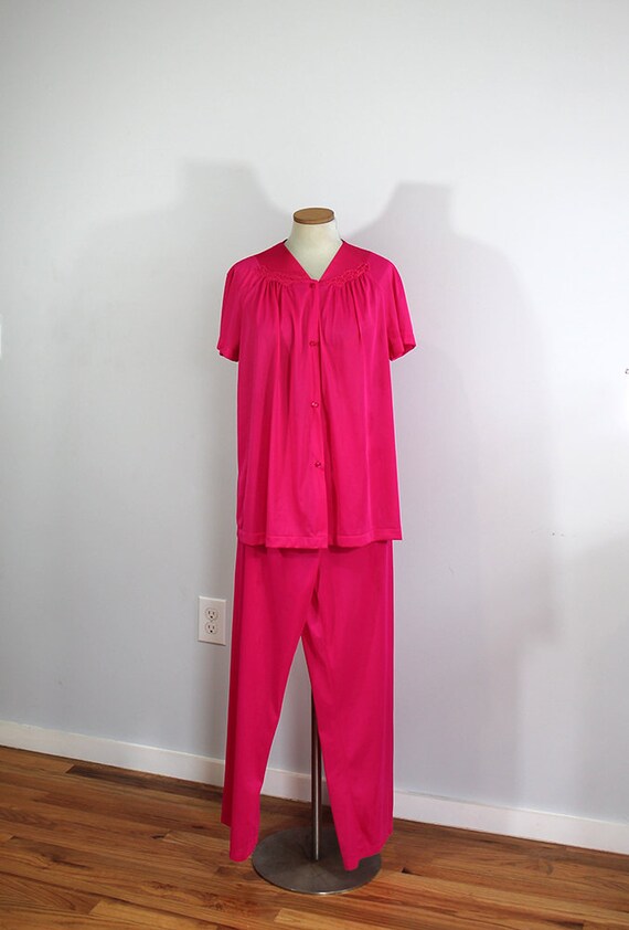 1970s Vanity Fair Pink Pajama Matching Set Medium Etsy