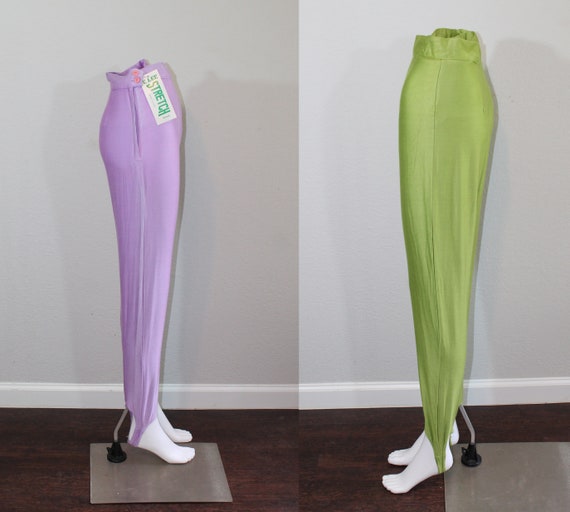 1980s NOS Rainbow Skinny Stirrup Pants // K. Lee … - image 2