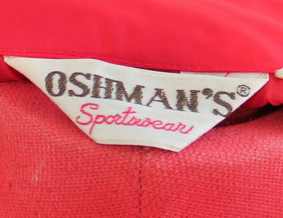 1970s Oshman's Sportswear Red Windbreaker // Large - image 9