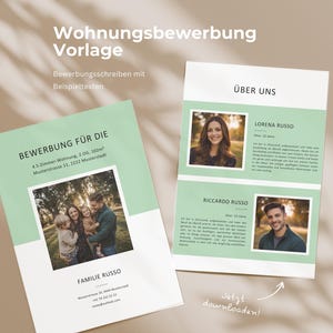 Apartment application in Switzerland | Cover letter with sample texts | Apartment application dossier | Digital Word template