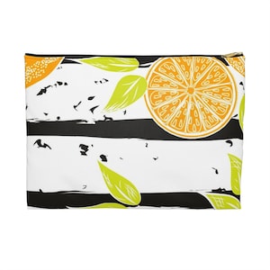 Citrus Fruit Accessory Pouch, Makeup Bag, Zippered Storage Bag, Tropical Travel Organizer, Gifts for girlfriend