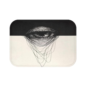 Eye Bath Mat | Modern Home Decor, Minimalist Mat, Bathroom Accessory, Boho Vibe, Unique Gift Idea, driwing eye bath mat L