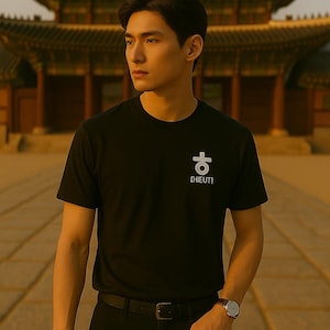 Camiseta minimalista unissex Hangeul "ㅎ" – camiseta gráfica com letras coreanas, streetwear de Seul, camiseta inspirada no K-pop, presente para quem ama a Coreia
