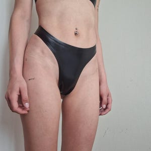 Latex High Waist Thong