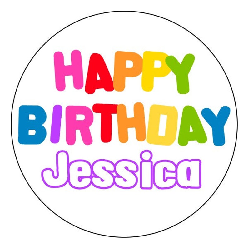 happy birthday sticker rainbow birthday stickers custom etsy