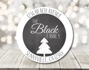 christmas chalkboard stickers - christmas address stickers - chalkboard address labels - christmas address labels - custom holiday stickers